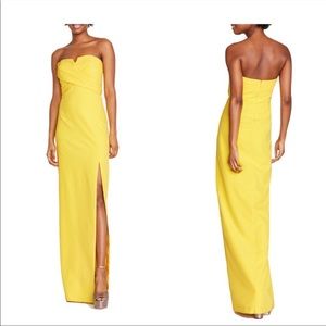 Aidan Mattox Notched Strapless Crepe dress